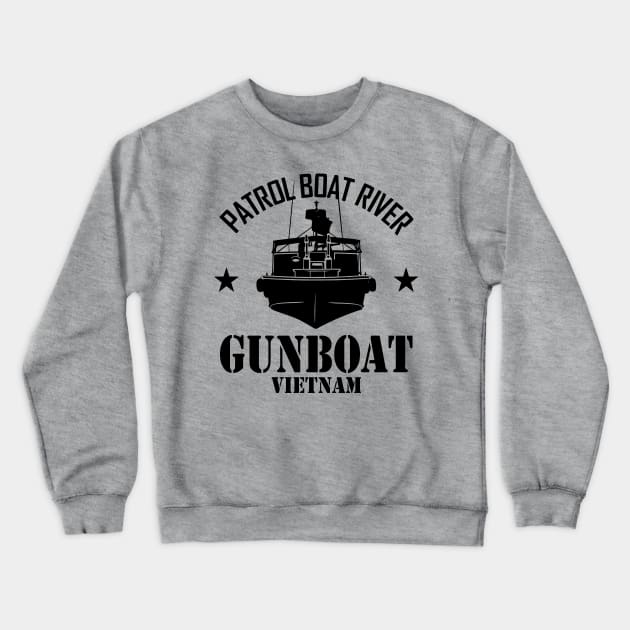 Patrol Boat River PBR - Gunboat Vietnam (subdued) Crewneck Sweatshirt by TCP